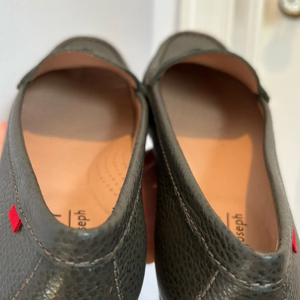 MJNY by Marc Joseph Beverely Road pebbled leather loafers in green / gray - Picture 9 of 15